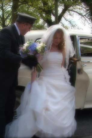 Matt and Jen on their wedding day on their wedding day